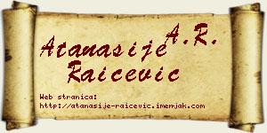 Atanasije Raičević vizit kartica